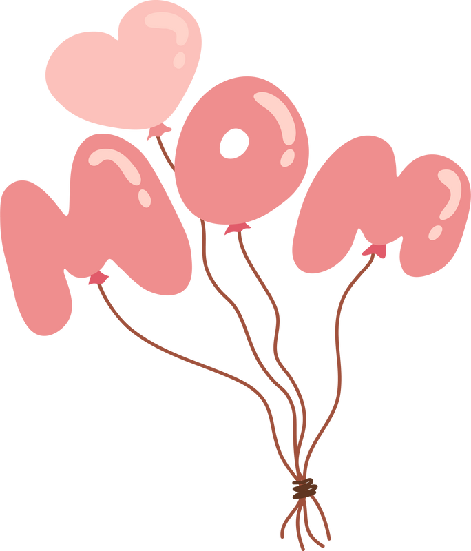 Mom Balloons Mothers Day Illustration